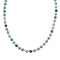 Native American Jade and Amethyst Sterling Silver Bead Necklace JX126882